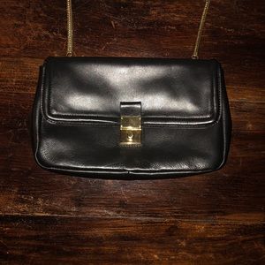 Isaac Mizrahi  Black and gold shoulder purse